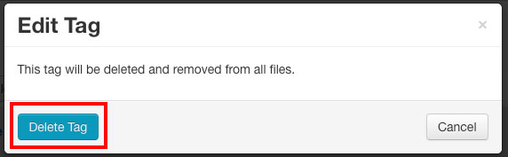 delete tag button