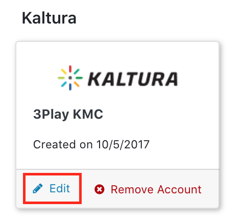 Kaltura 3Play Media captioning integration settings