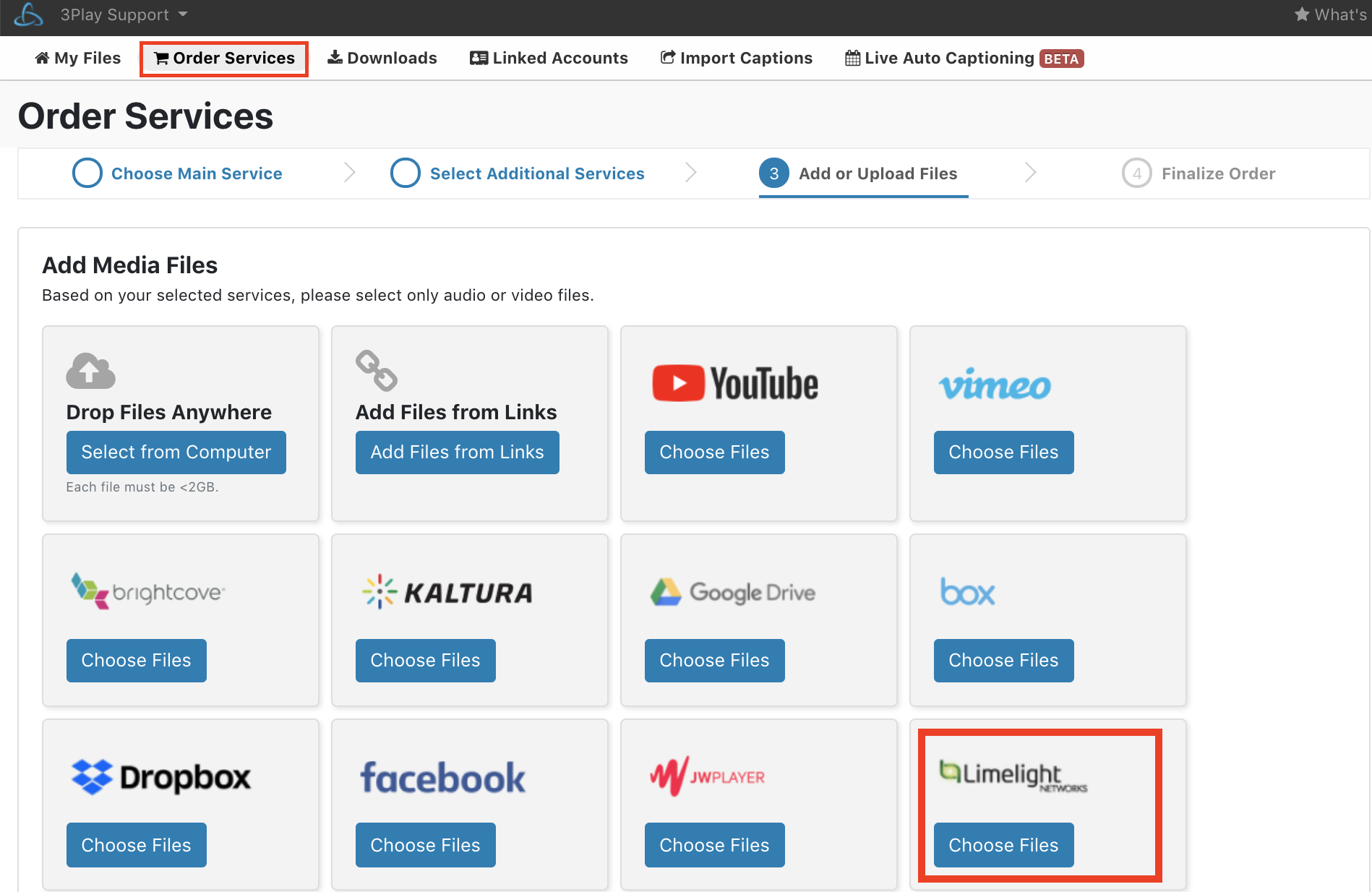 Click Limelight Linked Account