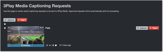 Approve closed caption requests in MediaSpace