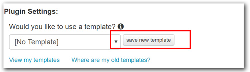 Save New Template Button