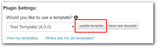 Update New Template Button