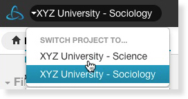 Click the project list dropdown menu located in the upper left-hand corner of your 3Play Media account
