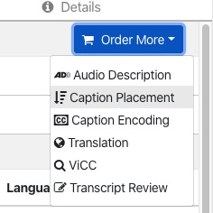 Select Caption Placement from Order drop-down menu