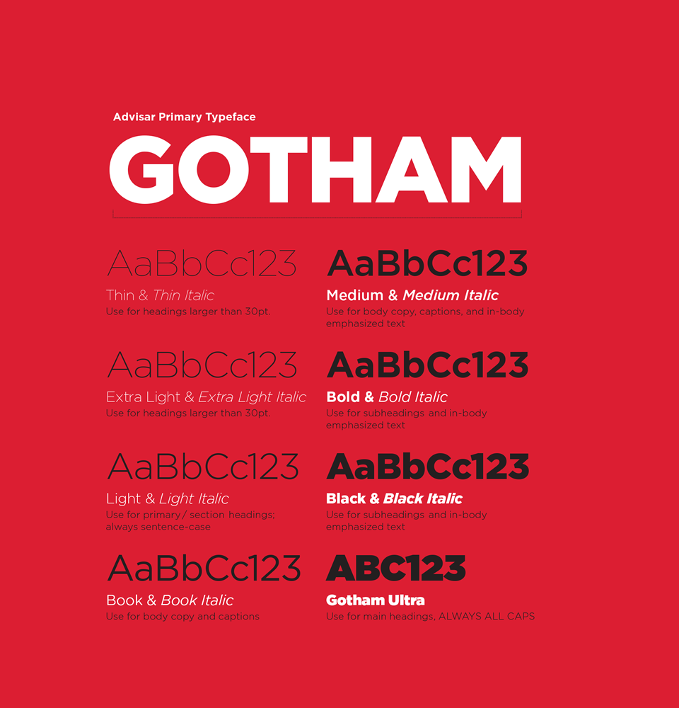 Advisar brand font development