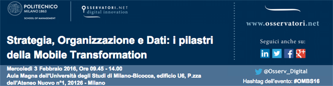Convegno di presentazione dei risultati della Ricerca 2015 dell'Osservatorio Mobile B2c Strategy