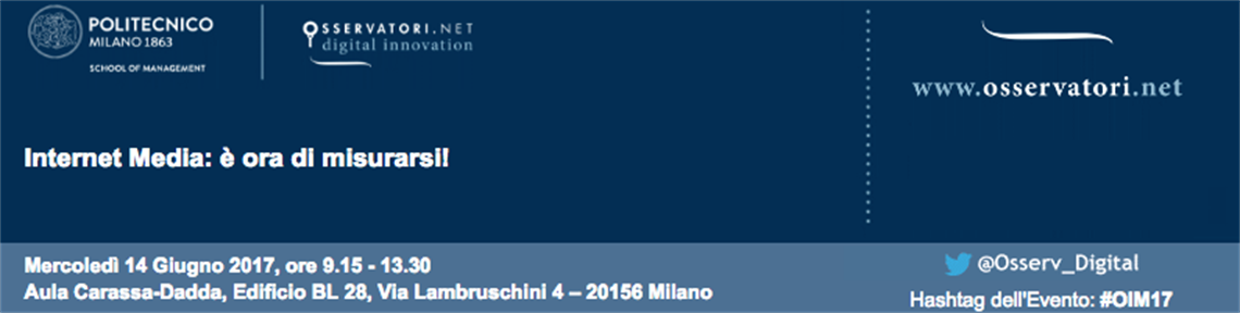 Convegno di presentazione dei risultati della Ricerca dell'Osservatorio Internet Media