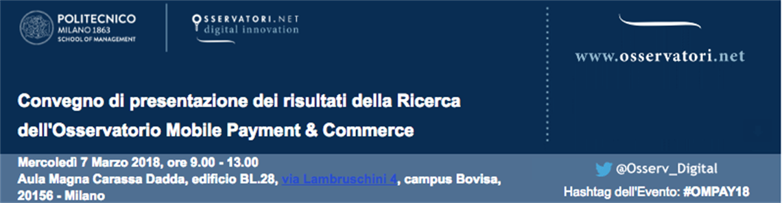 Convegno di presentazione dei risultati della Ricerca dell'Osservatorio Mobile Payment & Commerce 