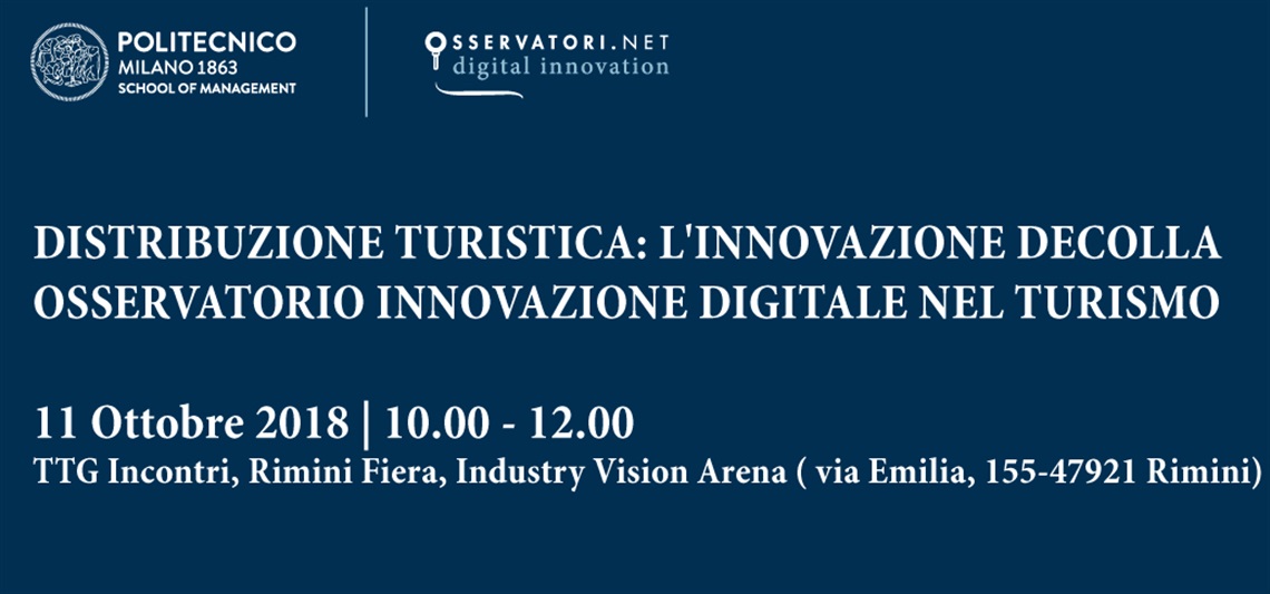 Convegno di presentazione dei risultati della ricerca dell'Osservatorio Innovazione Digitale nel Turismo Convegno di presentazione dei risultati della ricerca dell'Osservatorio Innovazione Digitale nel Turismo