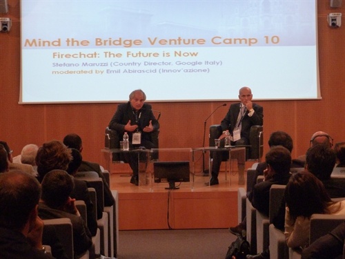 Un momento del Venture Camp con Emil Abirascid e Stefano Maruzzi (Country Director, Google IT)