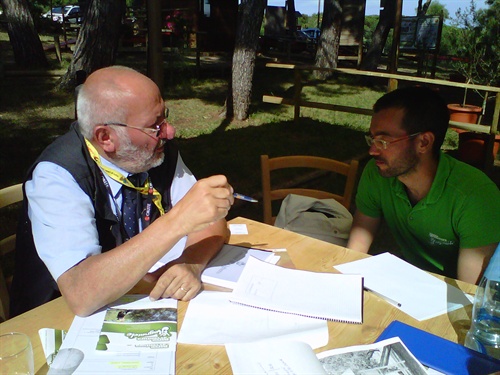 L'ing.Luca Beccàri della SIV con il titolare del Parco Le Ragnatele Giuseppe Scala