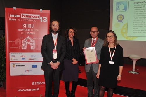Uno dei tre vincitori del premio Smart City: Regione Puglia con Innovapuglia SPA Progetto SIST