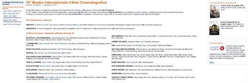 70° Mostra Internazionale d'Arte Cinematografica
