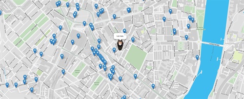 Esempio di web app -
Mi trovo a Londra: grazie a Wami Map, in base alla mia posizione il sistema mi restituisce i punti d’interesse nei dintorni (i ristoranti, in questo caso)