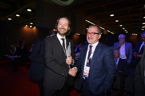 Pierantonio Macola Amminisratore Delegato di SMAU e Roberto Maroni, Presidente Regione Lombardia