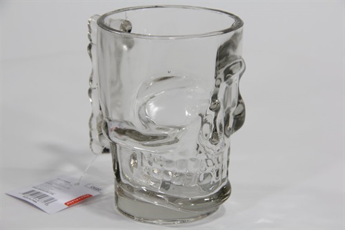 Bicchiere birra a forma di teschio