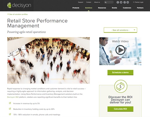 Solution Gallery, pagina dedicata al settore Retail