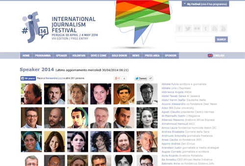 Pagina dei relatori sul sito dell'International Journalism  Festival