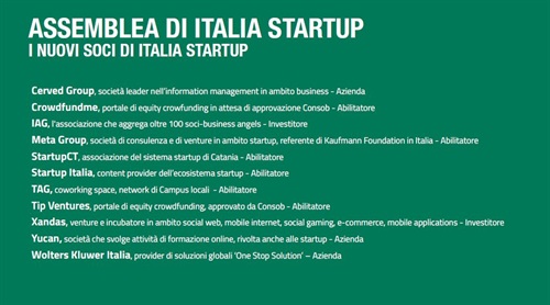 Assemble Italia StartUp 17 luglio 2014: i nuovi soci