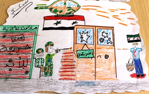 Disegni di bambini siriani- Centro di Ateneo per la Solidarietà Internazionale della Cattolica