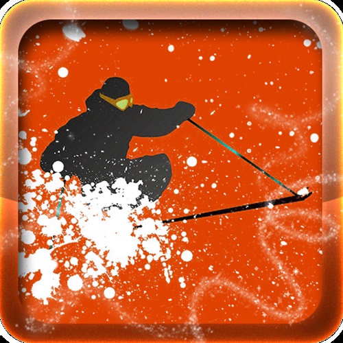 Skiing Blizzard in Rocks.