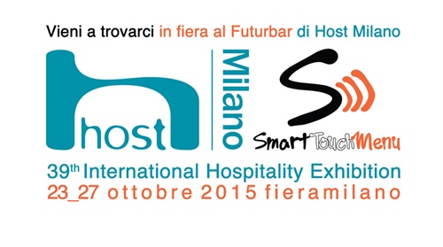SmartTouch Menu @ HOST 2015 (Milano Fiera) sui tavolini di Futurbar