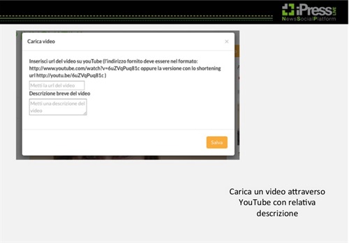 Carica un video attraverso YouTube con relativa descrizione