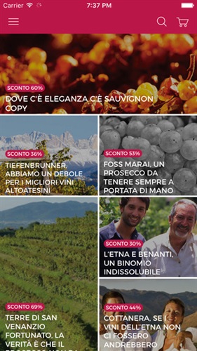 Screenshot della App Tannico.it