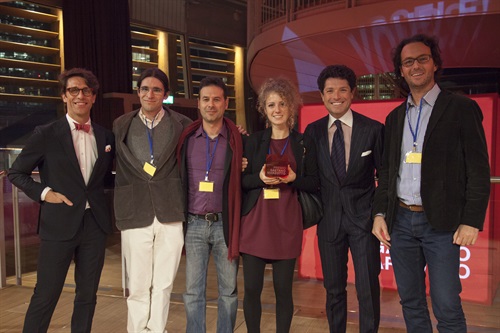 Il team di Scent con Matteo Marzotto e Cristiano Seganfreddo, rispettivamente Presidente e  Direttore Generale  di Associazione Progetto Marzotto  