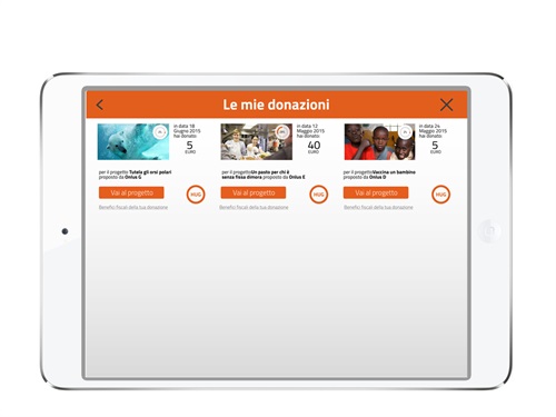 HUG - Tap to donate tablet