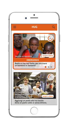 HUG - Tap to donate smartphone