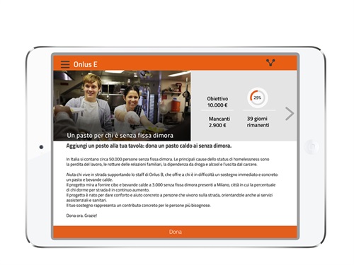 HUG - Tap to donate tablet