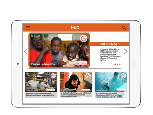 HUG - Tap to donate tablet