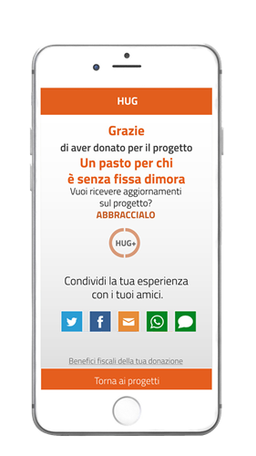 HUG - Tap to donate smartphone