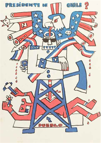 vignetta tratta da “Boletin informativo” del Comitato estero della Central Única de Trabajadores de Chile, aprile 1983