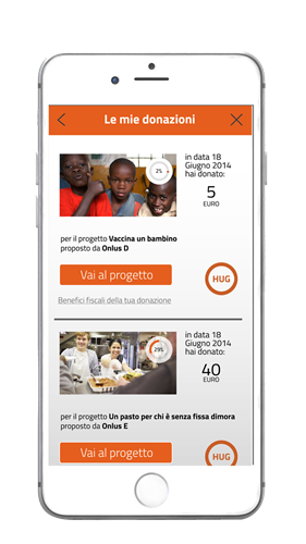 HUG - Tap to donate smartphone
