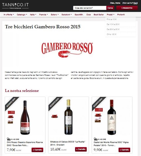 Tre bicchieri Gambero Rosso 2015 