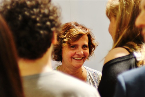 Giulia Beyman al termine del panel