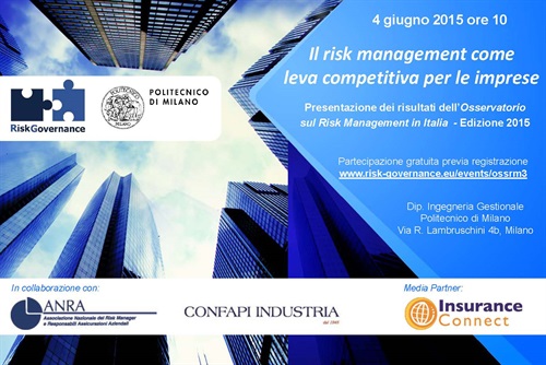 Presentazione dei risultati dell’Osservatorio sul Risk Management in Italia – ed. 2015| 4 giugno, Milano