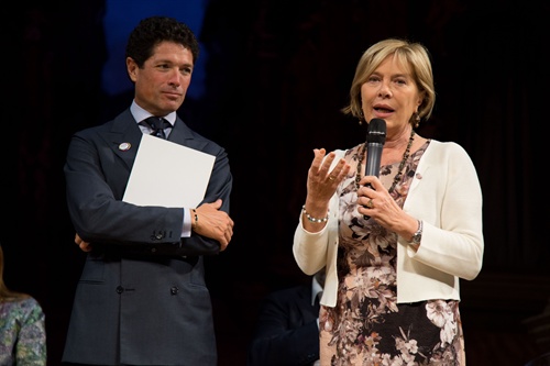 Mateo Marzotto con Patrizia Galeazzo, responsabile Progetto Scuola Padiglione Italia Expo Milano 2015 