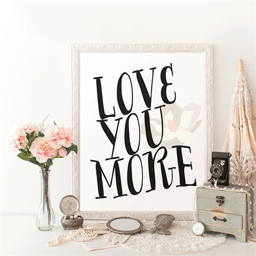 Poster con cornice Love You More.