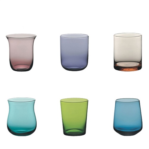 Bitossi Home Set Di 6 Bicchieri Acqua In Vetro, Linea Bloom, Desigual.