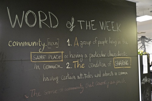 Lavagna nel coworking