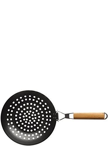 Sagaform - Wok per barbecue con manico in bambù.