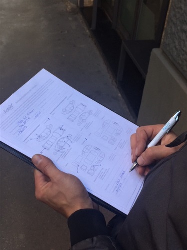 Compilazione del form per l'ispezione dell'automobile