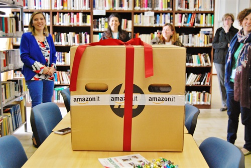 Consegna donazione presso la biblioteca Elio Gandini di S. Cristina e Bissone