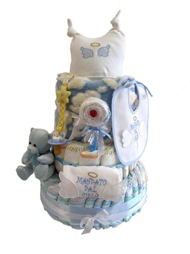 Zigozago - Torta Di Pannolini Celestiale - Colore Azzurro