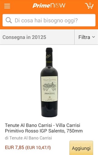 Primitivo Rosso delle Tenute Al Bano Carrisi