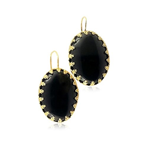 Banè - Orecchino in ottone dorato, fatto a mano con onice 