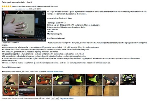 Recensione di altoparlante per bicicletta di Archeer con video e foto del prodotto acquistato